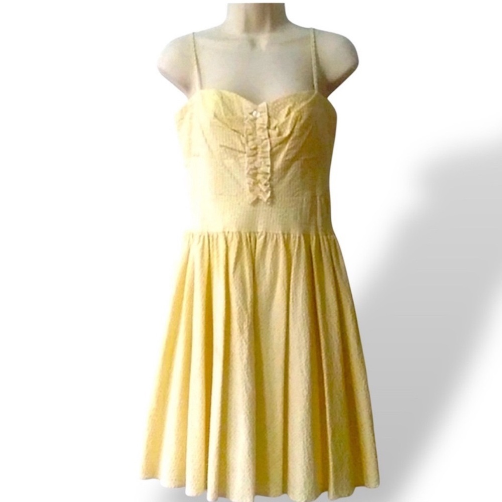 Necessary Objects Yellow Spaghetti Strap Sundress Medium